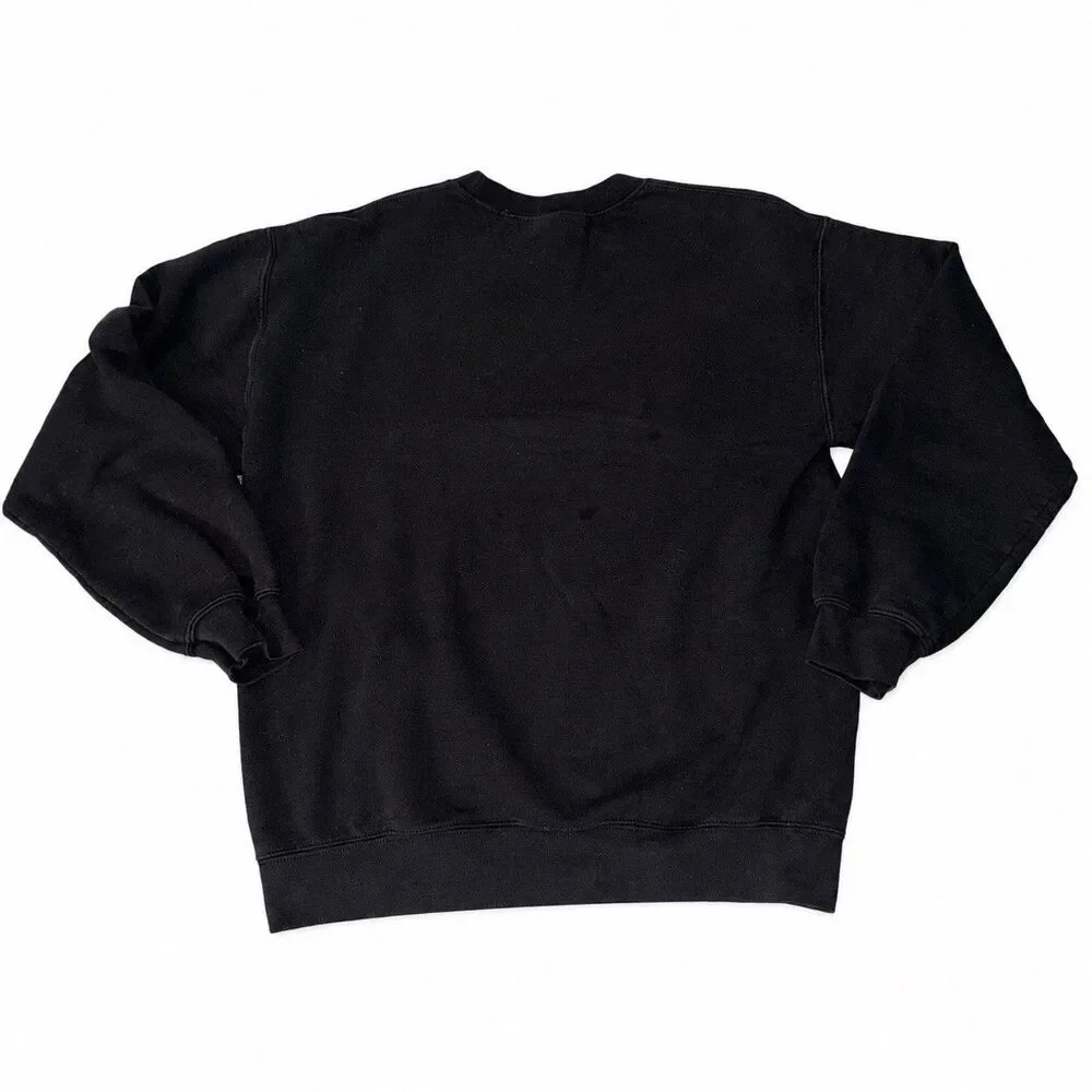 Nirvana Sweatshirt Medium Black Smiley Spiral Graphic Crewneck Gildan - Picture 3 of 4